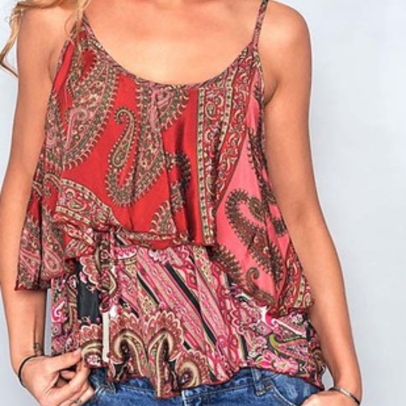 HHG Paisley Layered Cami - Picture 1 of 7